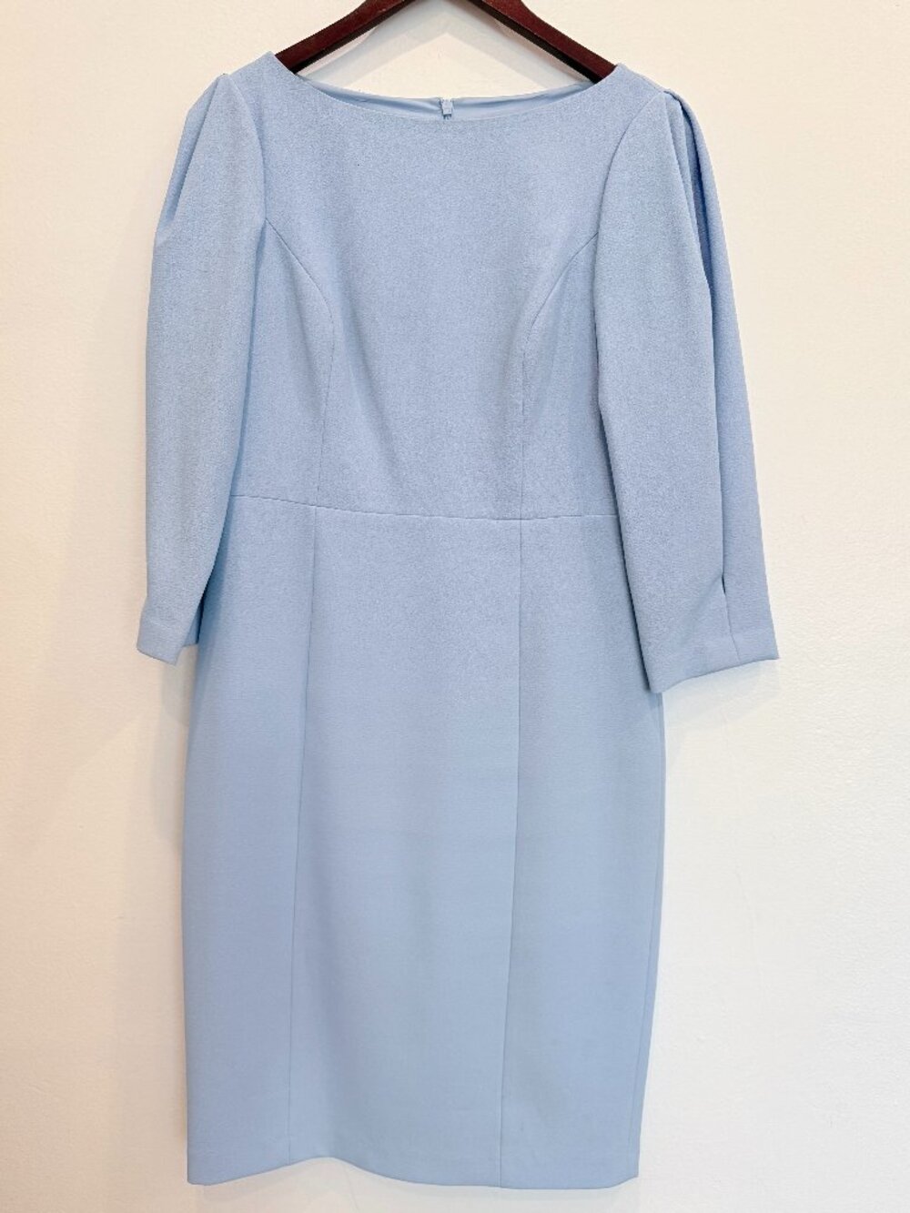 Eliza J Periwinkle Blue Midi Sheath Dress 3/4 Sleeve Size 6 Career Cocktail